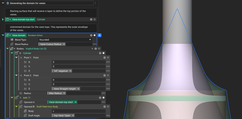 Screenshot showing the domain that the vanes will be contained within.